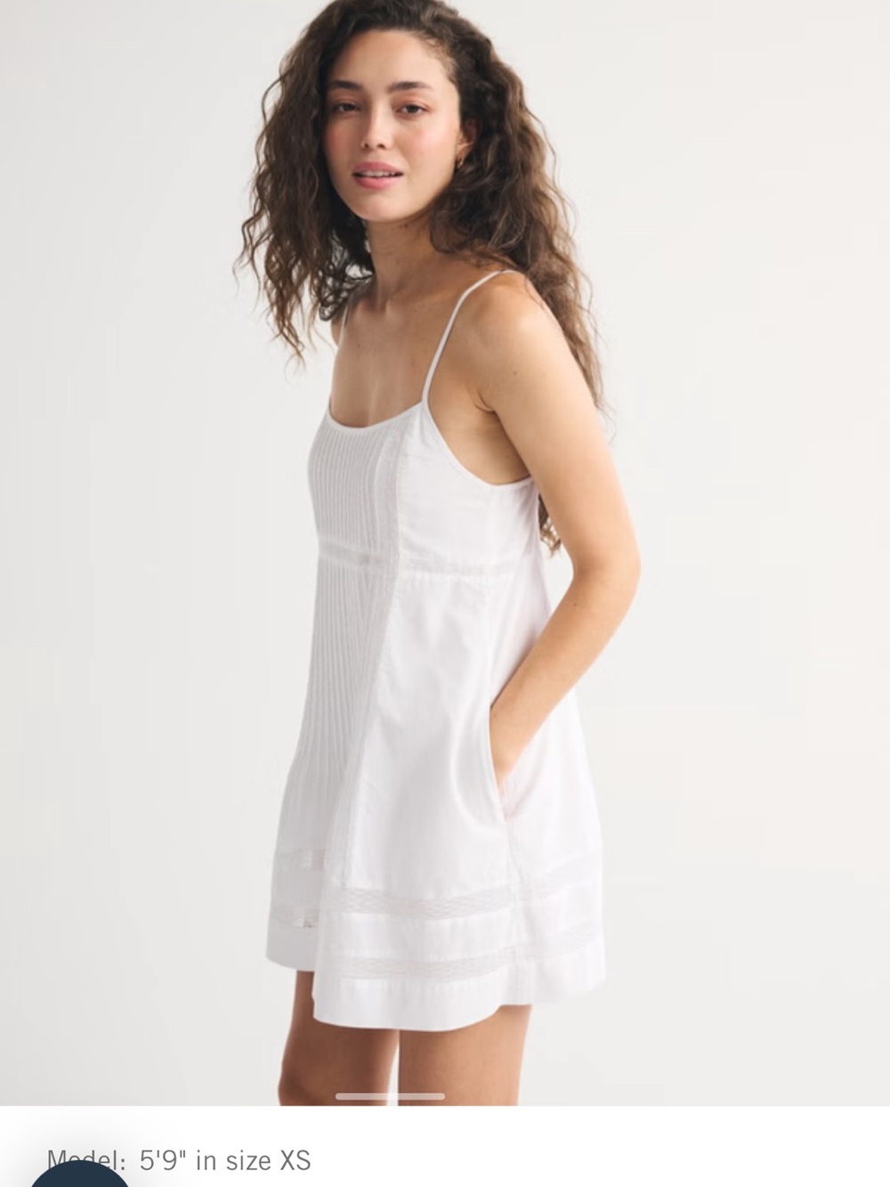 Abercrombie & Fitch Scoopneck Flowy Mini Dress – White – Size Large